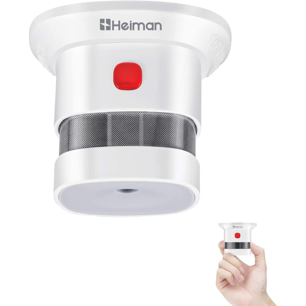 Détecteur De Fumée Heiman Mini 10 Ans D'Autonomie - Certifié EN14604 Et TÜV Avec Alarme 85dB